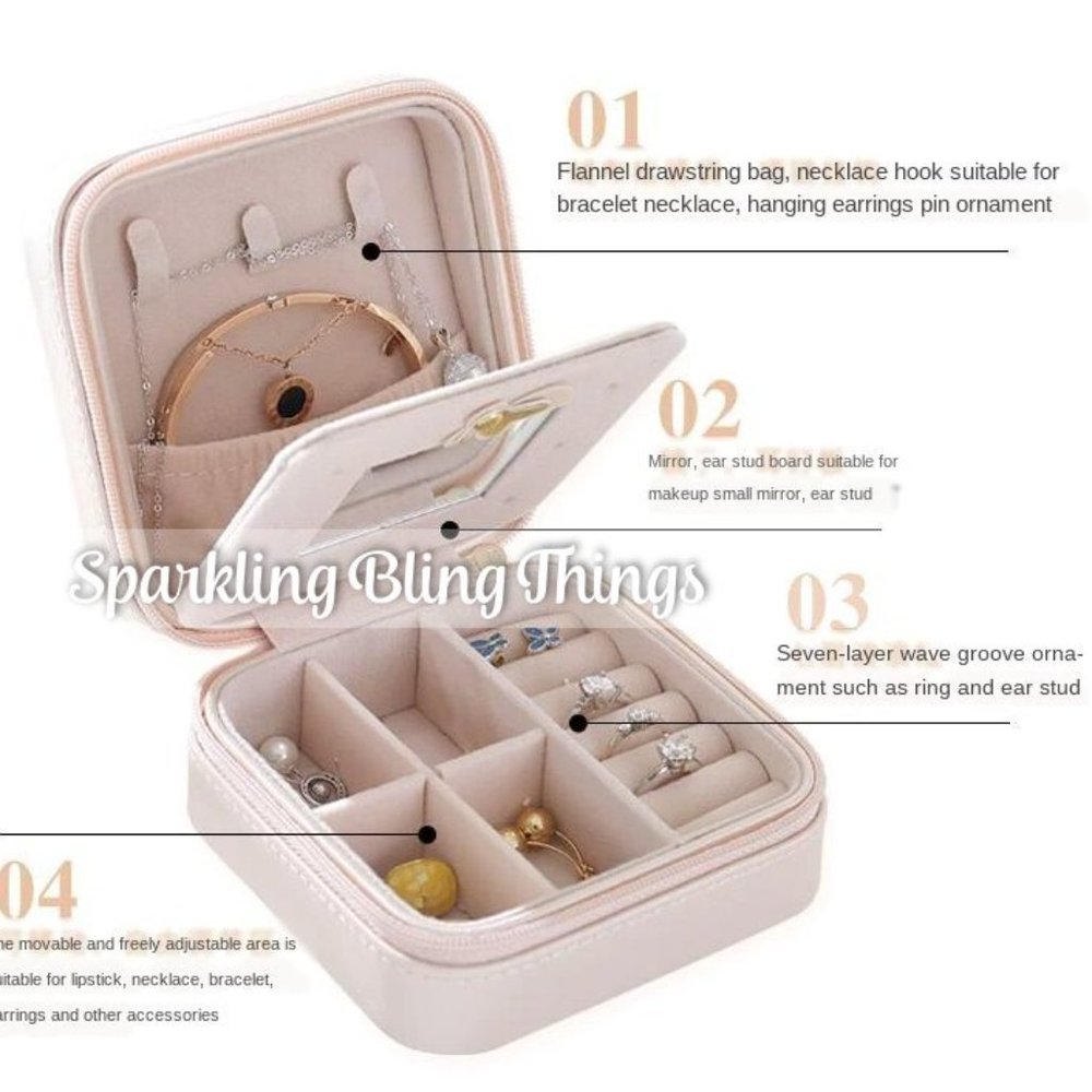 NEW Jewelry Box Sparkling Bling Swarovski Crystal Rhinestones: Silver AB or Pink - Picture 12 of 12